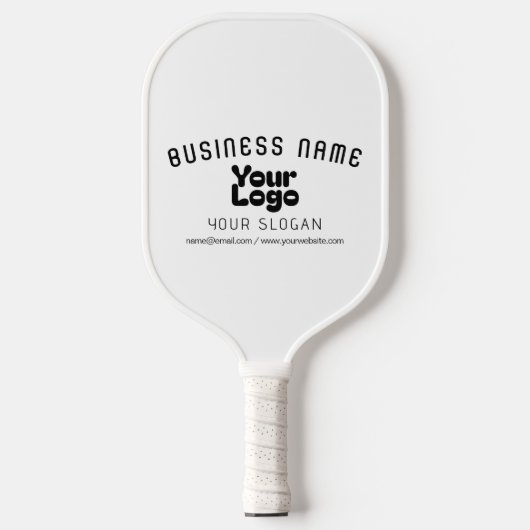 Upload Logo Retro-Modern Wit & Zwart (bewerkbaar) Pickleball Paddle (Voorkant)