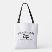 Upload Logo Retro-Modern Wit & Zwart (bewerkbaar) Tote Bag (Achterkant)