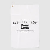 Upload Logo Retro-Modern Zwart-wit (bewerkbaar) Golfhanddoek (Voorkant)