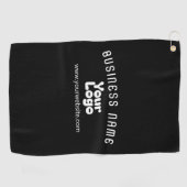 Upload Logo Retro-Modern Zwart-wit (bewerkbaar) Golfhanddoek (Horizontaal)