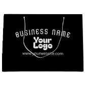 Upload Logo Retro-Modern Zwart-wit (bewerkbaar) Groot Cadeauzakje (Voorkant)