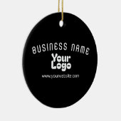 Upload Logo Retro-Modern Zwart-wit (bewerkbaar) Keramisch Ornament (Rechts)