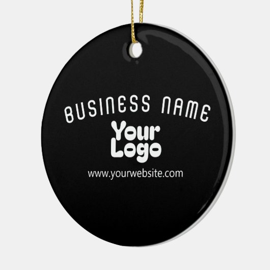 Upload Logo Retro-Modern Zwart-wit (bewerkbaar) Keramisch Ornament (Links)