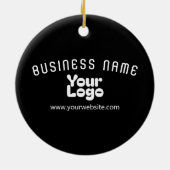 Upload Logo Retro-Modern Zwart-wit (bewerkbaar) Keramisch Ornament (Achterkant)