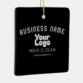 Upload Logo Retro-Modern Zwart-wit (bewerkbaar) Keramisch Ornament (Rechts)