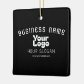 Upload Logo Retro-Modern Zwart-wit (bewerkbaar) Keramisch Ornament (Links)