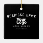 Upload Logo Retro-Modern Zwart-wit (bewerkbaar) Keramisch Ornament (Achterkant)