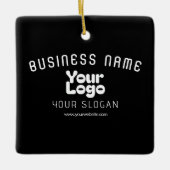 Upload Logo Retro-Modern Zwart-wit (bewerkbaar) Keramisch Ornament (Voorkant)