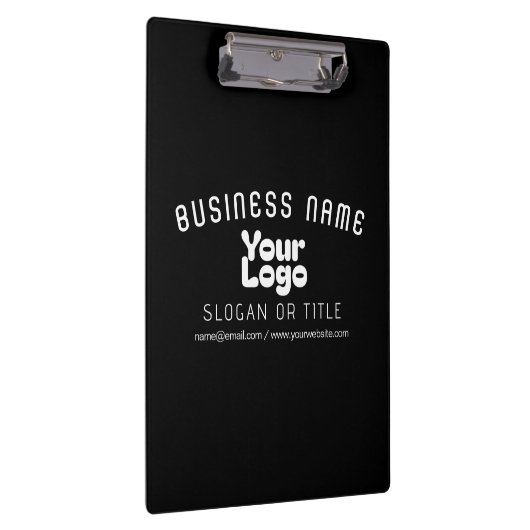 Upload Logo Retro-Modern Zwart-wit (bewerkbaar) Klembord (Rechts)