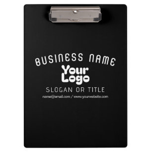 Upload Logo Retro-Modern Zwart-wit (bewerkbaar) Klembord