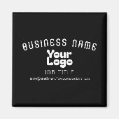 Upload Logo Retro-Modern Zwart-wit (bewerkbaar) Magneet (Voorkant)