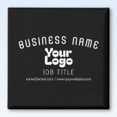 Upload Logo Retro-Modern Zwart-wit (bewerkbaar) Magneet