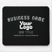 Upload Logo Retro-Modern Zwart-wit (bewerkbaar) Muismat (Voorkant)