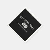 Upload Logo Retro-Modern Zwart-wit (bewerkbaar) Servet (Hoek)