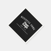 Upload Logo Retro-Modern Zwart-wit (bewerkbaar) Servet (Hoek)