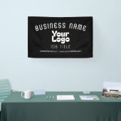 Upload Logo Retro-Modern Zwart-wit (bewerkbaar) Spandoek (Beurs)