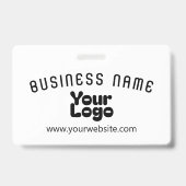 Upload Logo Retro-Moderne Wit & Zwart (bewerkbaar) Badge (Achterkant)