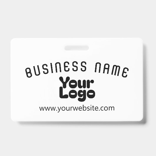 Upload Logo Retro-Moderne Wit & Zwart (bewerkbaar) Badge (Voorzijde)