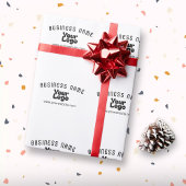 Upload Logo Retro-Moderne Wit & Zwart (bewerkbaar) Cadeaupapier