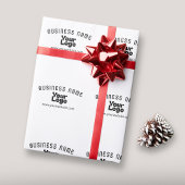 Upload Logo Retro-Moderne Wit & Zwart (bewerkbaar) Cadeaupapier