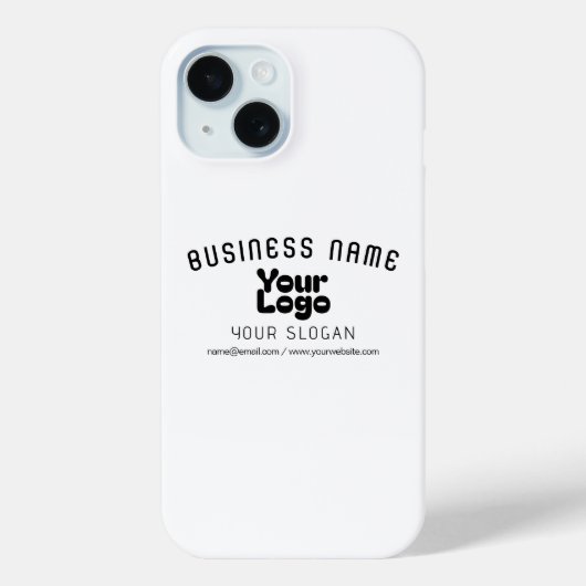Upload Logo Retro-Moderne Wit & Zwart (bewerkbaar) Case-Mate iPhone Case (Achterkant)