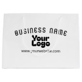 Upload Logo Retro-Moderne Wit & Zwart (bewerkbaar) Groot Cadeauzakje (Voorkant)