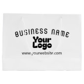 Upload Logo Retro-Moderne Wit & Zwart (bewerkbaar) Groot Cadeauzakje (Achterkant)