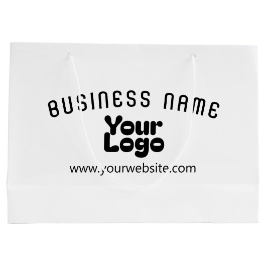 Upload Logo Retro-Moderne Wit & Zwart (bewerkbaar) Groot Cadeauzakje (Achterkant)