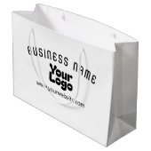 Upload Logo Retro-Moderne Wit & Zwart (bewerkbaar) Groot Cadeauzakje (Achterkant Gekanteld)