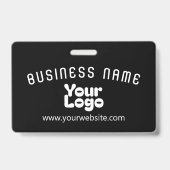 Upload Logo Retro-Moderne Zwart & Wit (bewerkbaar) Badge (Achterkant)