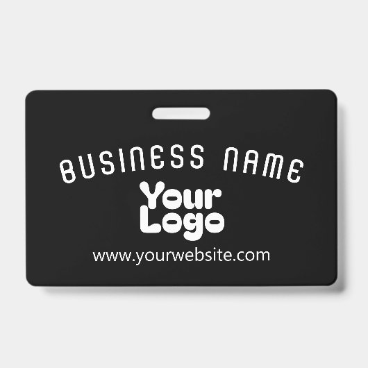 Upload Logo Retro-Moderne Zwart & Wit (bewerkbaar) Badge (Voorzijde)