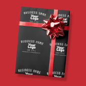 Upload Logo Retro-Moderne Zwart & Wit (bewerkbaar) Cadeaupapier