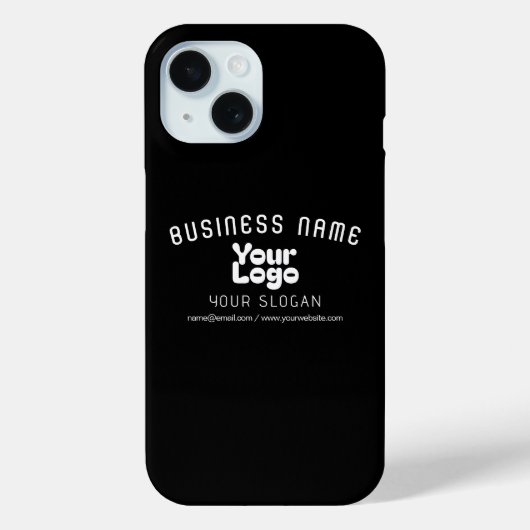 Upload Logo Retro-Moderne Zwart & Wit (bewerkbaar) Case-Mate iPhone Case (Achterkant)