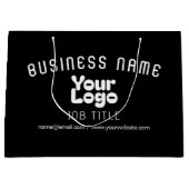 Upload Logo Retro-Moderne Zwart & Wit (bewerkbaar) Groot Cadeauzakje (Voorkant)