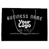 Upload Logo Retro-Moderne Zwart & Wit (bewerkbaar) Groot Cadeauzakje (Achterkant)