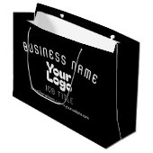 Upload Logo Retro-Moderne Zwart & Wit (bewerkbaar) Groot Cadeauzakje (Voorkant Gekanteld)