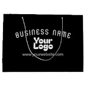 Upload Logo Retro-Moderne Zwart & Wit (bewerkbaar) Groot Cadeauzakje (Achterkant)