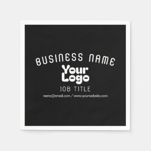 Upload Logo Retro-Moderne Zwart & Wit (bewerkbaar) Servet