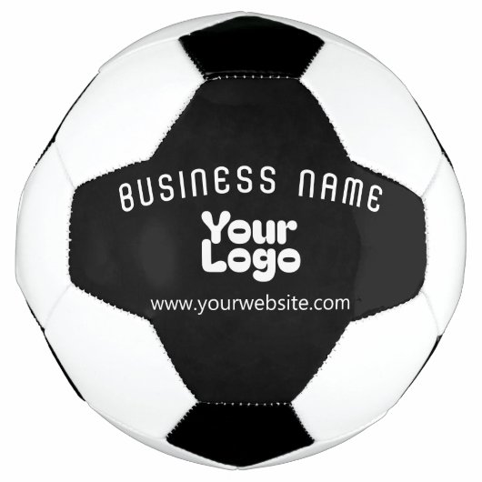 Upload Logo Retro-Moderne Zwart & Wit (bewerkbaar) Voetbal (Voorkant)