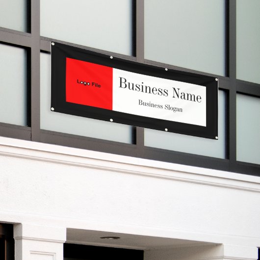 Upload Logo (rood), verander de Kleur van de Grens Spandoek (Buitenkant Gebouw)