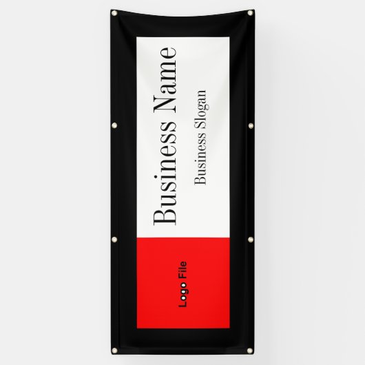 Upload Logo (rood), verander de Kleur van de Grens Spandoek (Verticaal)