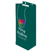 Upload Logo Sjabloon Merry Christmas Typografie Wijn Cadeautas (Achterkant Gekanteld)