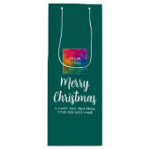 Upload Logo Sjabloon Merry Christmas Typography Wijn Cadeautas (Voorkant)