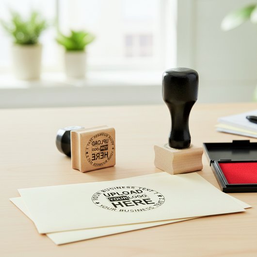 Upload Logo Stamp. Custom Small Business Font Seal Rubberstempel