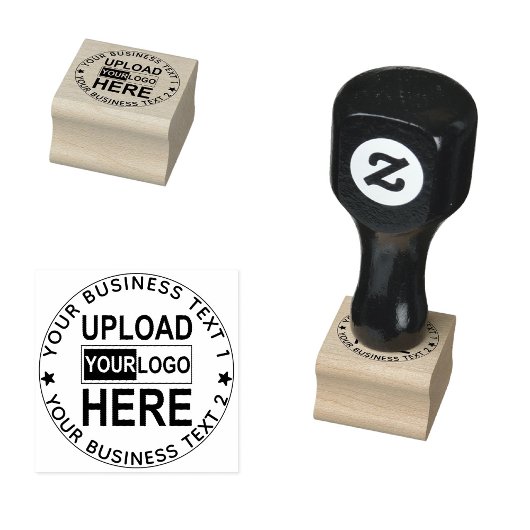 Upload Logo Stamp. Custom Small Business Font Seal Rubberstempel