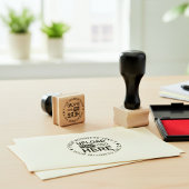 Upload logo stempel. Aangepaste kleine bedrijfslet Rubberstempel