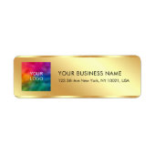 Upload Logo Stijlvol Goud Calligrafie Sjabloon Etiket (Voorkant)