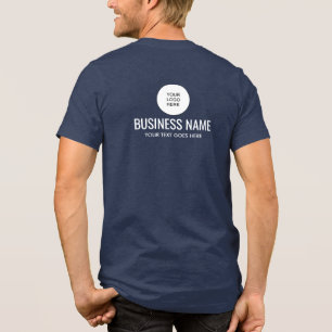 Upload Logo Trending Navy Blue voor en achter Mann Tri-Blend Shirt