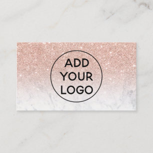 upload logo typografie marmer roos goud glitter visitekaartje