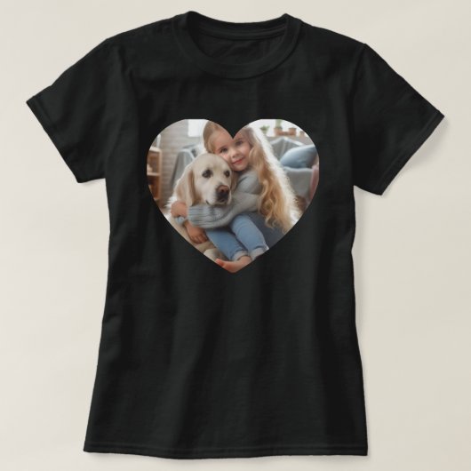 Upload Personalized Photo Gift Child Dog Pet Heart T-shirt (Design voorkant)